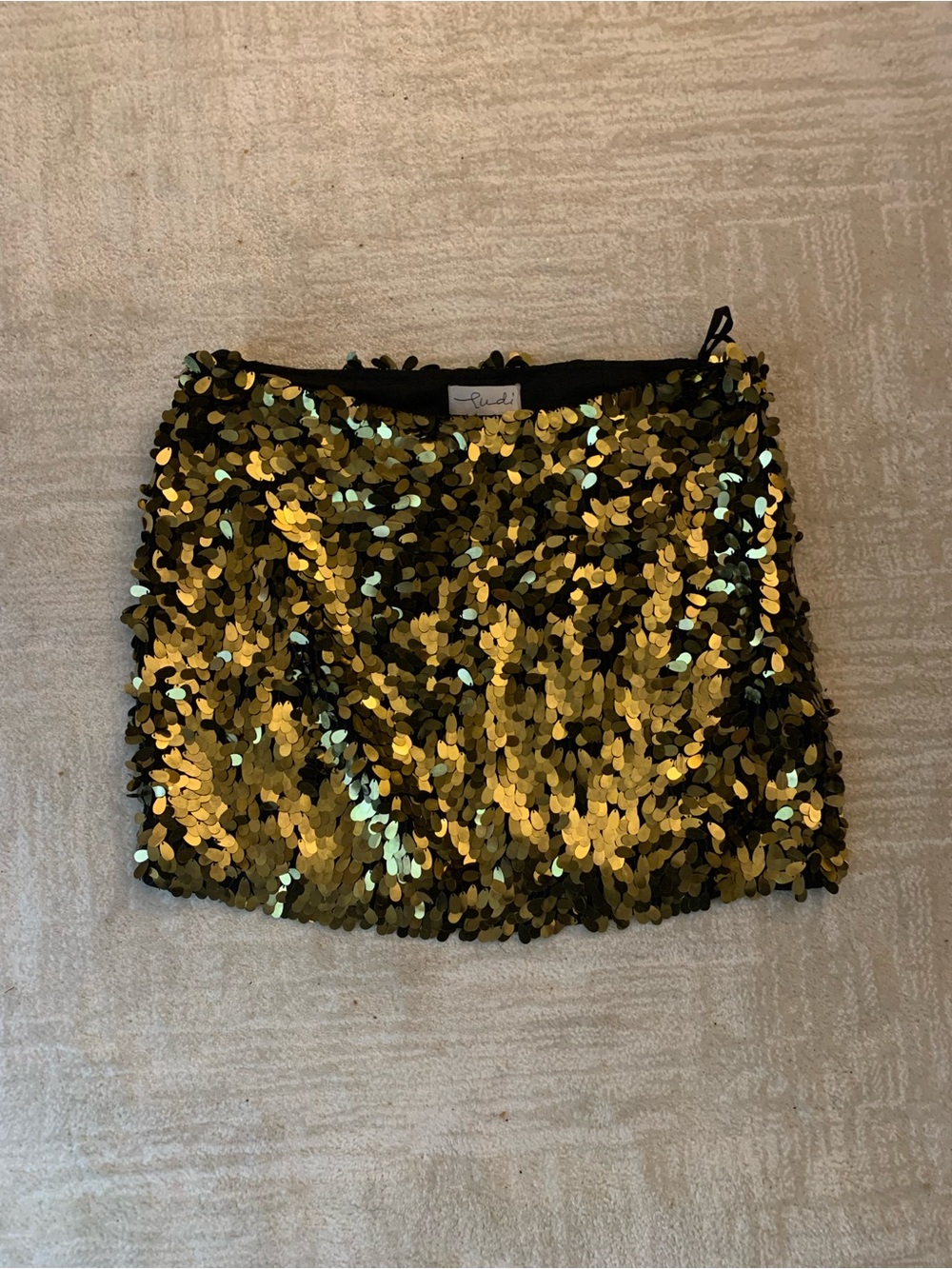 Ludi Gold and Dark Metallic Sequin Mini Skirt